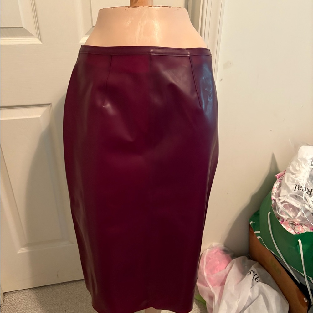 Burberry Prorsum NWT skirt size 42 $1299 Elegant Oxblood  Skirt, silk liner - Picture 7 of 8
